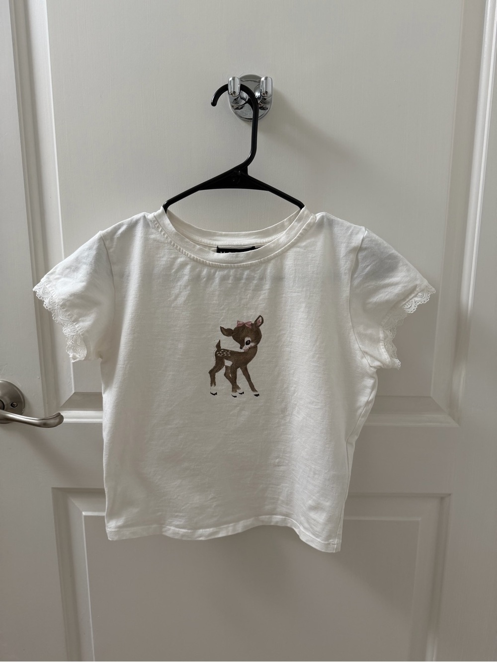 Motel Rocks Off White Deer Print Baby Tee